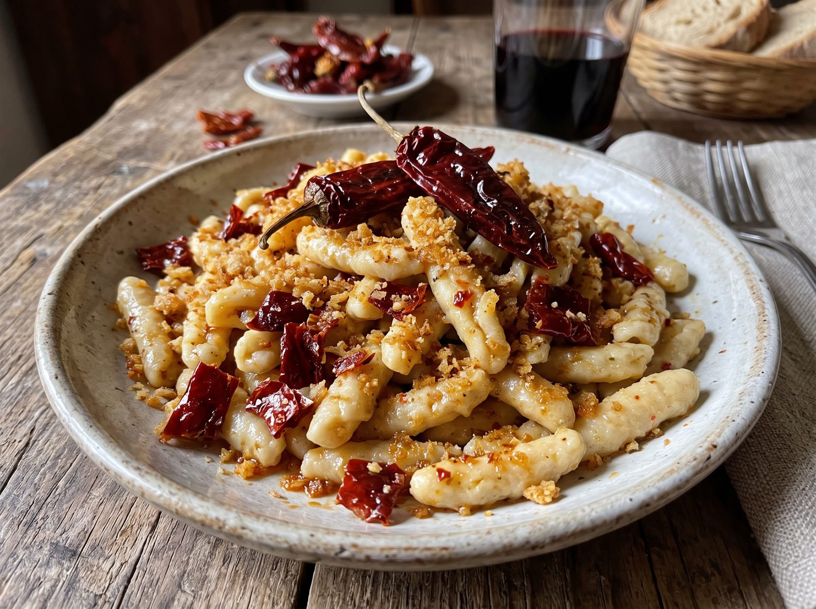 Pasta con i peperoni cruschi